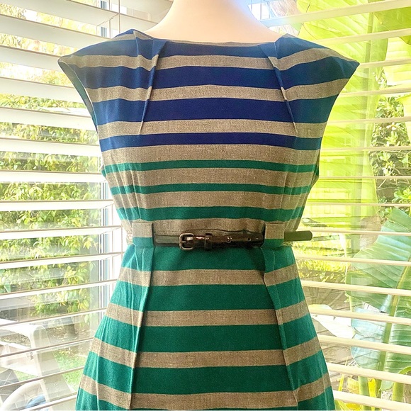 Calvin Klein Sleeveless Midi Dress w/ Belt Cinched in at waist Size 2 - Picture 4 of 15